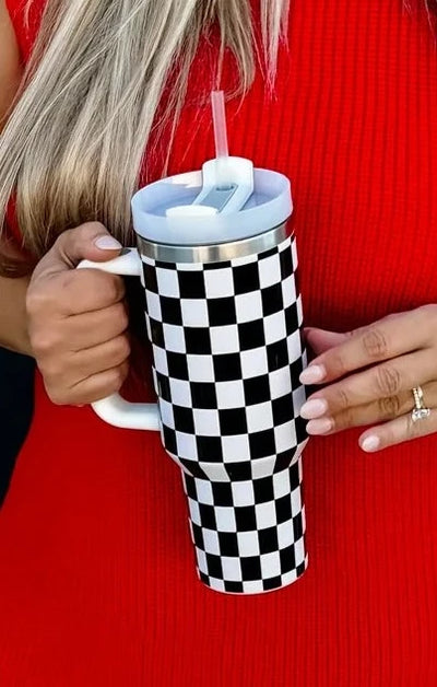 Stainless Steel Checkered Tumblers