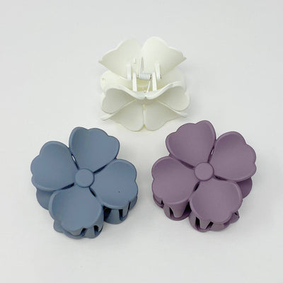 Hibiscus Petals Hair Claw Set Of 3: White