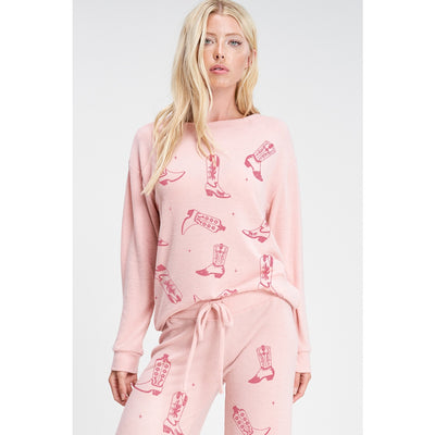 Boots All Over Pink Loungewear Set