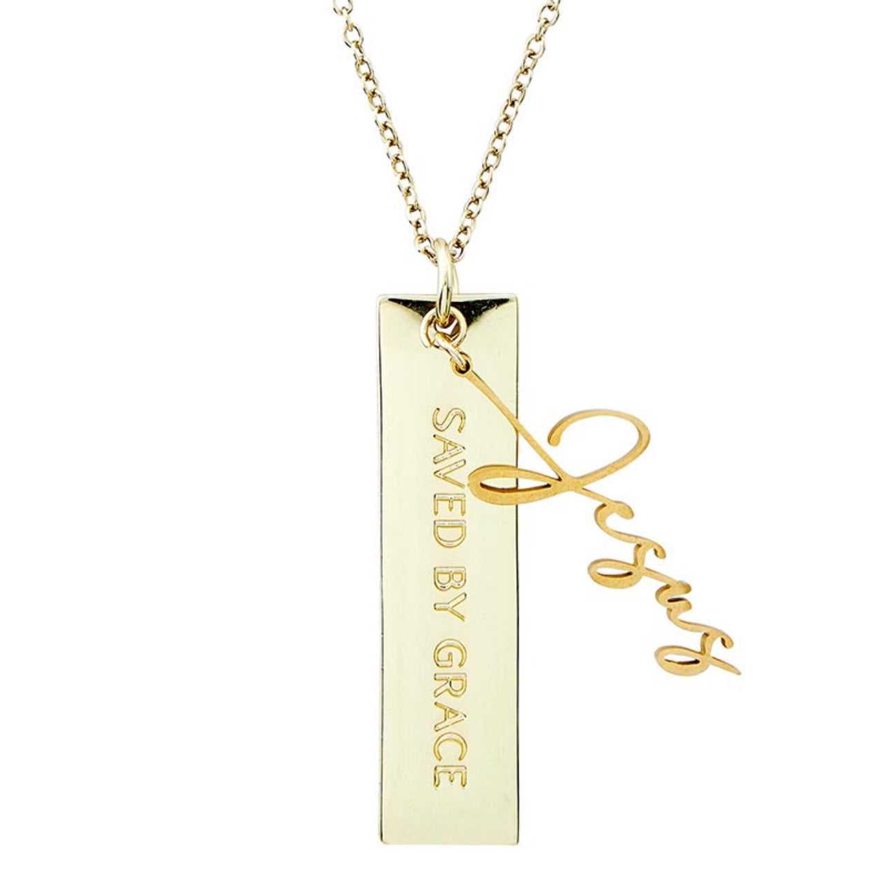 Name Plate Necklace - Jesus