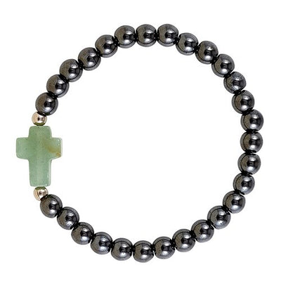 Cross Bracelet - Hematite