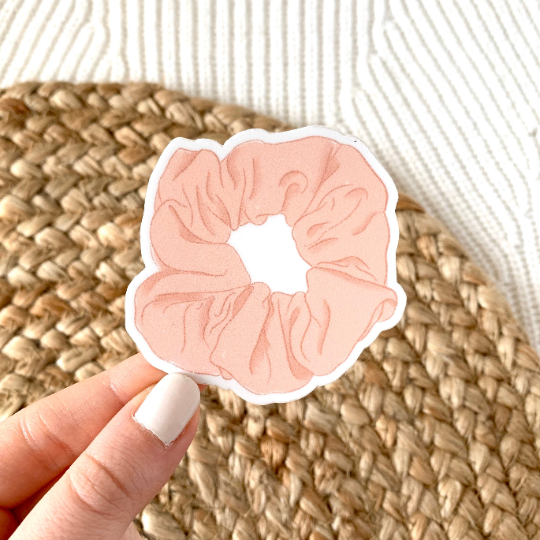 Pink Scrunchie Sticker 2.5x2.5 in.