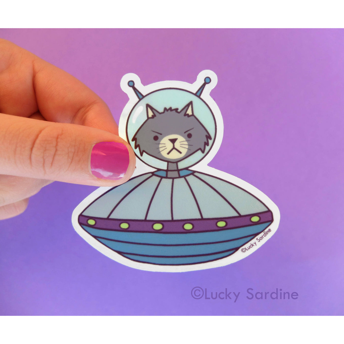 Cat UFO, Cat Alien Vinyl Sticker