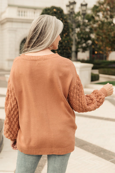Bubbly B Sweater in Ginger