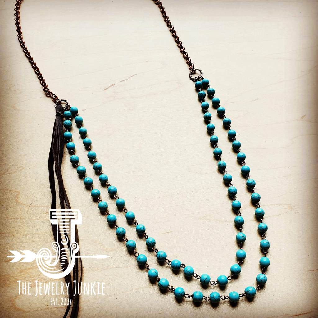 Long Blue Turquoise Necklace