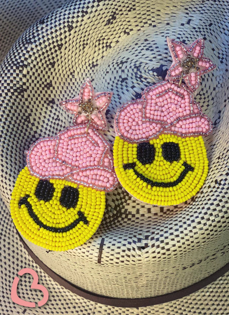 Cowgirl Emoji Beaded Earrings