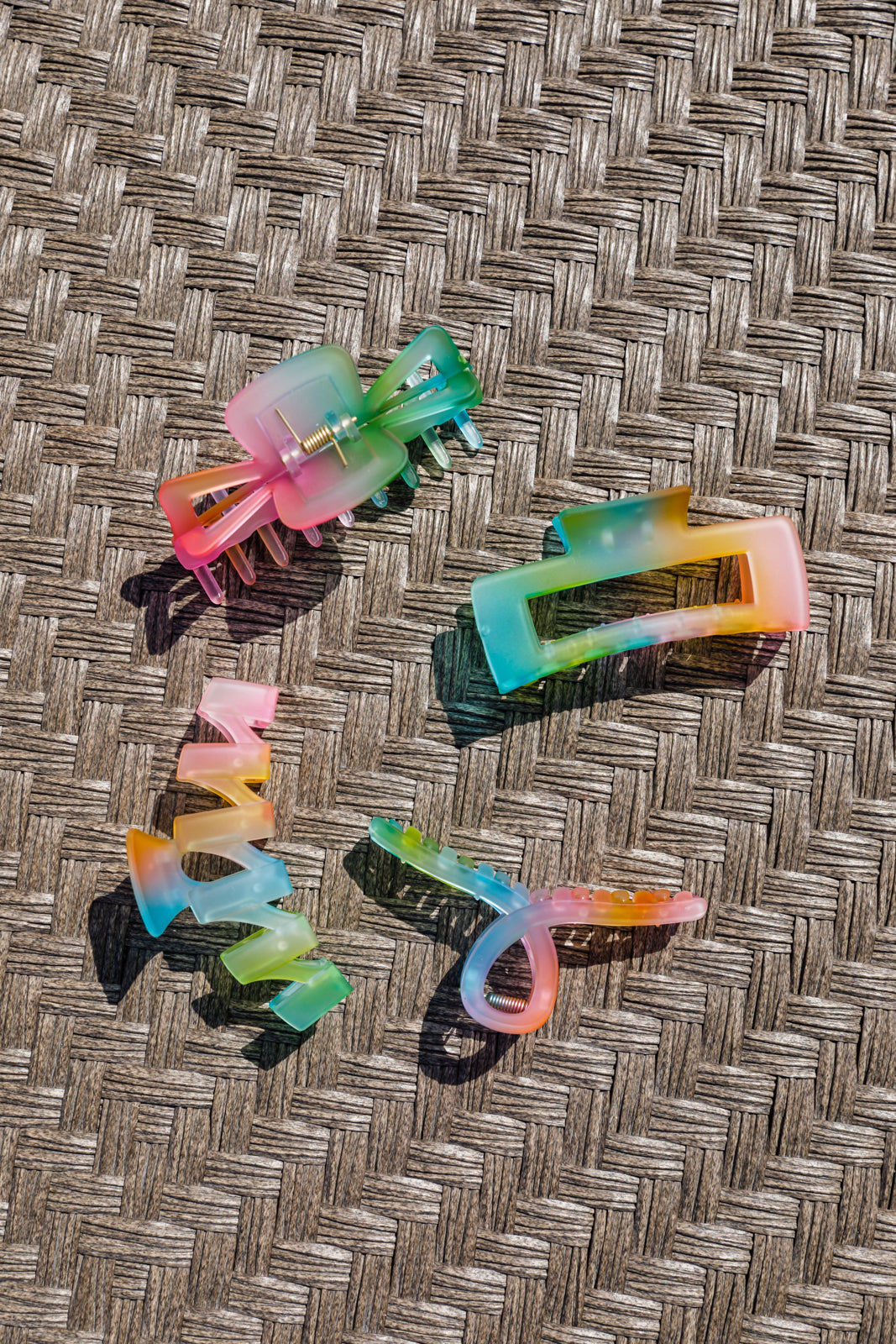 Rainbow Jelly Claw Clip Set of 4
