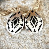 Aztec Black & Silver Earrings