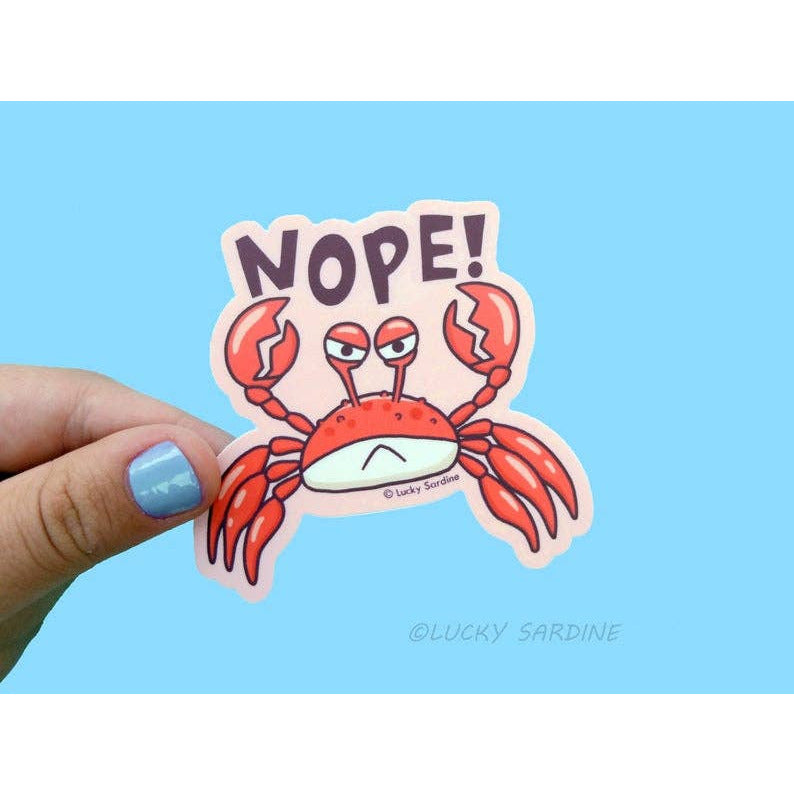 Crab Nope Vinyl Sticker