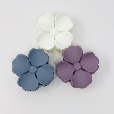 Hibiscus Petals Hair Claw Set Of 3: White