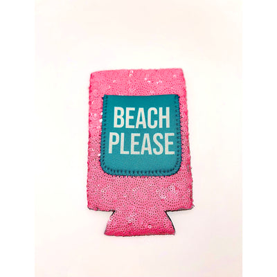 Beach Please Slim-Can Coozie