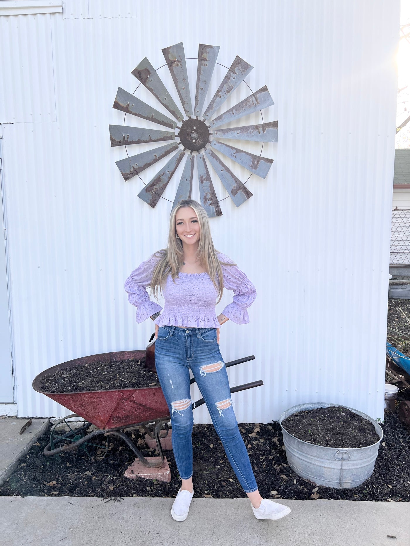 Puff Sleeve Lavender Top